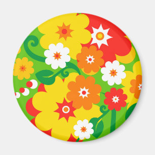Funny Flower Power Wallpaper Magneet