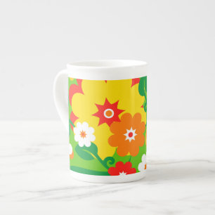 Funny Flower Power Wallpaper Porselein Kop