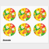 Funny Flower Power Wallpaper Ronde Sticker (Vel)