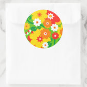 Funny Flower Power Wallpaper Ronde Sticker (Tas)