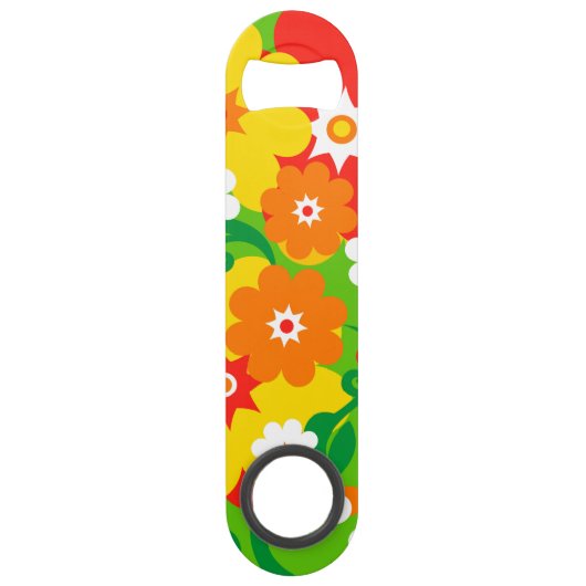Funny Flower Power Wallpaper Speed Flessenopener (Voorkant)