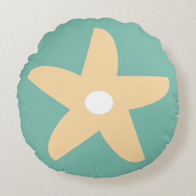 Funny Flower Sierkussen Rond Kussen (Voorkant)