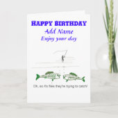 Funny Fly Fishing Carte d'anniversaire (Devant)