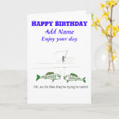 Funny Fly Fishing Carte d'anniversaire (Fleur jaune)