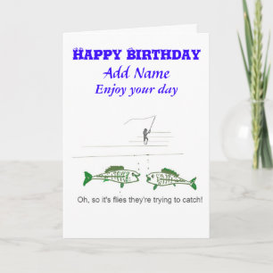 Funny Fly Fishing Carte d'anniversaire