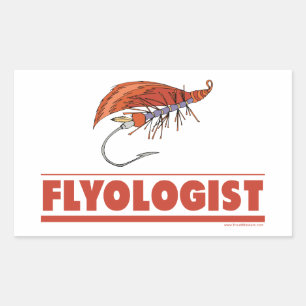 Funny Fly Fishing Rechthoekige Sticker