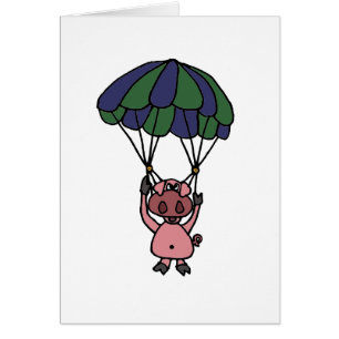 Funny Flying Pig Parachutist