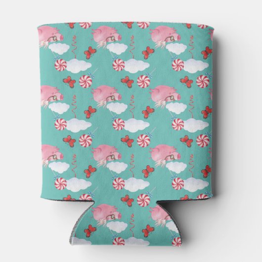 Funny Flying Pig Pattern Blikjeskoeler (Achterkant)