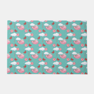 Funny Flying Pig Pattern Deurmat