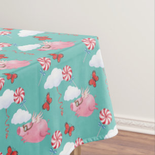 Funny Flying Pig Pattern Tafelkleed
