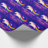 Funny Flying Unicorn Farage a Rainbow Cadeaupapier (Hoek)