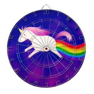 Funny Flying Unicorn Farage a Rainbow Dartbord