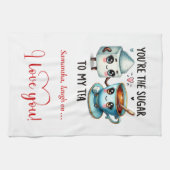 Funny Food Love Gift Kitchen Towel Personalized Theedoek (Horizontaal)