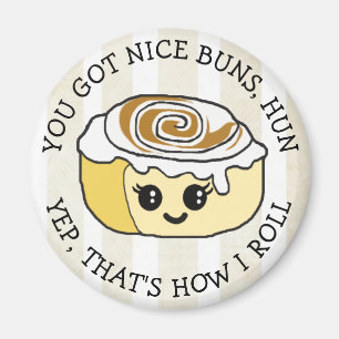 Funny Food Magnet, silly quota by Cinnamon Roll Magneet