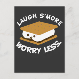 Funny Food Pun - Laugh S'more Worry Miness Briefkaart