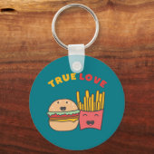 Funny Food Punts True Love like Burger and Fries Sleutelhanger (Voorkant)