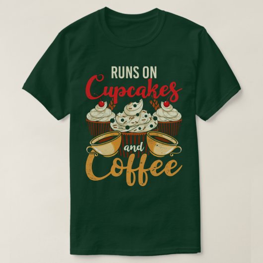 Funny Foodie Coffee Sprinkles Cupcak T-shirt (Design voorkant)