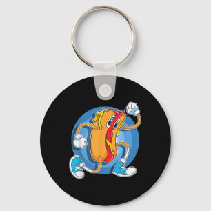 Funny Foodie Hot Hondenliefhebber Fast Food Franks Sleutelhanger