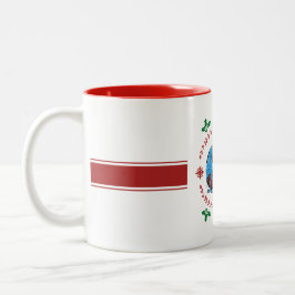 Funny Football 67 Drip Art Christmas Holiday Meme Tweekleurige Koffiemok