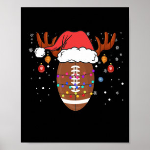 Funny Football Reindekerstman Poster