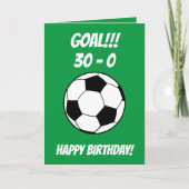 Funny Football Soccer Green Son 30th Birthday Kaart (Voorkant)
