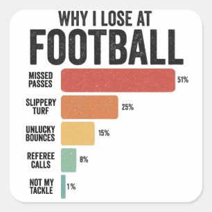 Funny Football Sport Waarom ik verlies bij Rugby G Vierkante Sticker