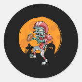 Funny Football Zombie Player Halloween Football Sp Ronde Sticker (Voorkant)