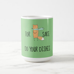 Funny for Fox Sake do Dishes Koffiemok