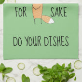 Funny for Fox Sake do Dishes Theedoek (Gevouwen)