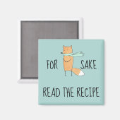 Funny for Fox Sake Read Recipe Kitchen Magneet (Voorkant / Achterkant)