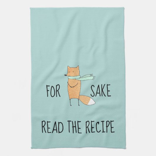 Funny for Fox Sake Read Recipe Kitchen Towel Theedoek (Verticaal)