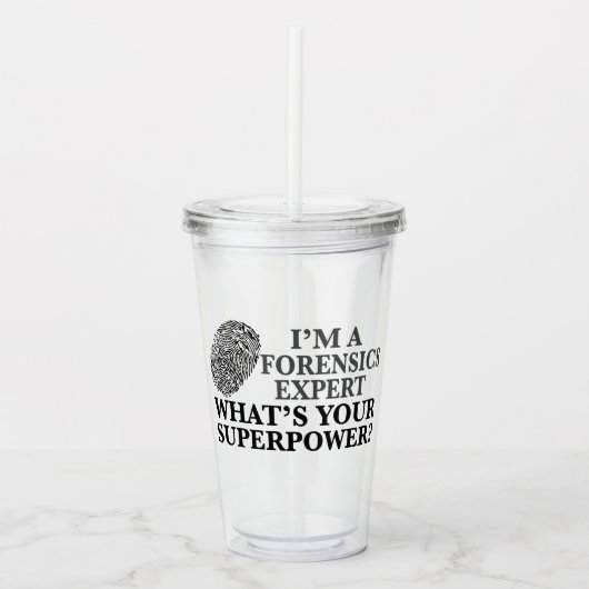 Funny Forensics Expert Acryl Drinkbeker (Voorkant)