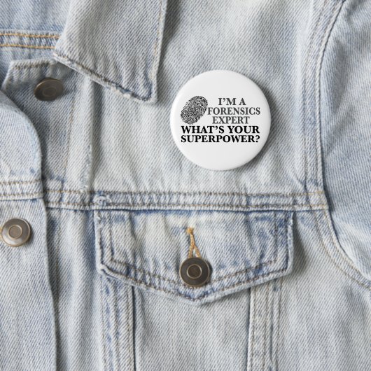 Funny Forensics Expert Ronde Button 5,7 Cm (In situ)