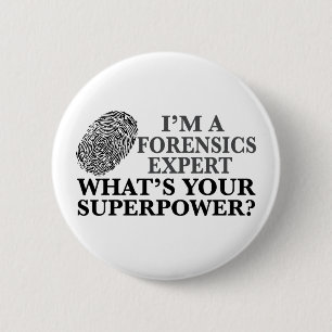 Funny Forensics Expert Ronde Button 5,7 Cm