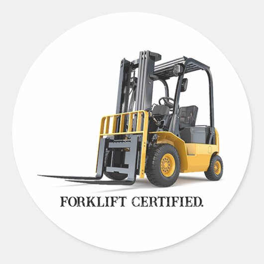 Funny Forklift Certified Sticker (Voorkant)
