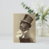 Funny  Foto van Dog in Top Hat Briefkaart (Staand voorkant)