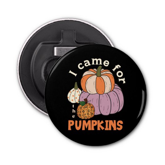 Funny Four Pumpkins Herfst Button Flesopener (Voorkant)