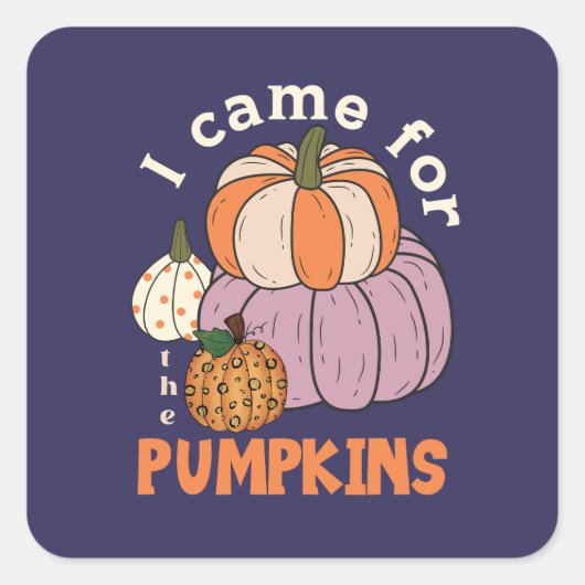 Funny Four Pumpkins Herfst Vierkante Sticker (Voorkant)