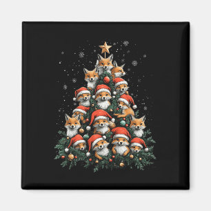 Funny Fox Christmas Foxes Xmas Tree Fox Lover Kind Magneet