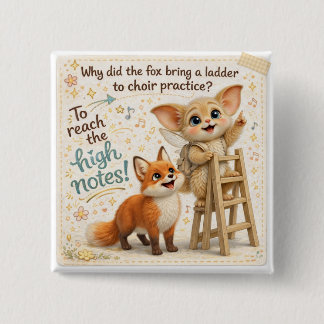 Funny Fox Dad Joke Vierkante Button 5,1 Cm