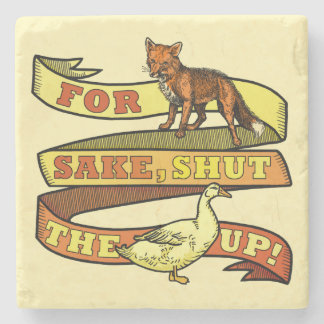 Funny Fox Duck Animal Pun Stenen Onderzetter