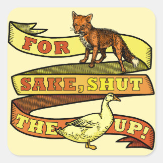 Funny Fox Duck Animal Pun Vierkante Sticker