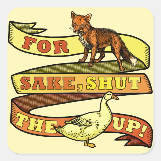 Funny Fox Duck Animal Pun Vierkante Sticker (Voorkant)