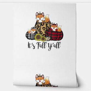 Funny Fox Het is Herfst Y'all Thanksgiving Dierenl Behang