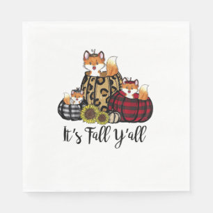 Funny Fox Het is Herfst Y'all Thanksgiving Dierenl Servet
