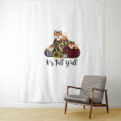 Funny Fox Het is Herfst Y'all Thanksgiving Dierenl Wandkleed (In situ)