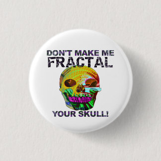 Funny Fractal Skull Ronde Button 3,2 Cm