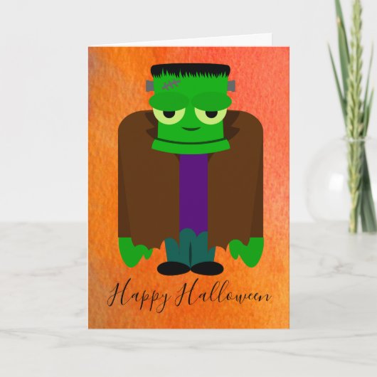 Funny franken monster Halloween thema Kaart (Voorkant)