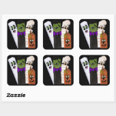 Funny Frankenstein Ghost Pumpkin Onzichtbaar Man Vierkante Sticker (Vel)