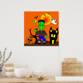 Funny Frankenstein's Monster Afbeelding Poster (Keuken)